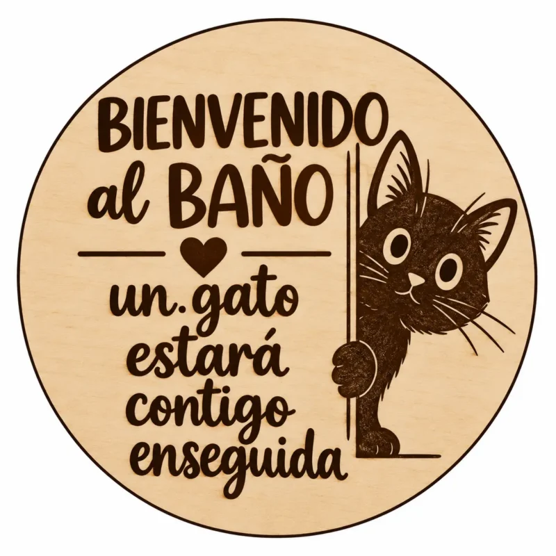 Placa Gato Baño
